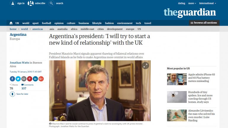 Macri - Entrevista en The Guardian