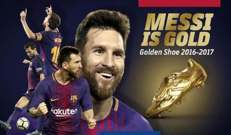El póster oficial del premio Messi y la Bota de Oro. - La Nación