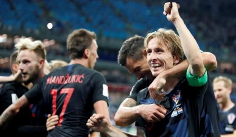Modric celebrando su segundo gol a Argentina. (EFE)