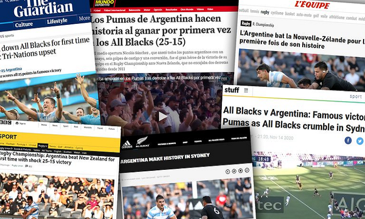 La prensa internacional se hizo eco de la victoria de Los Pumas ante Nueva Zelanda. - Infobae