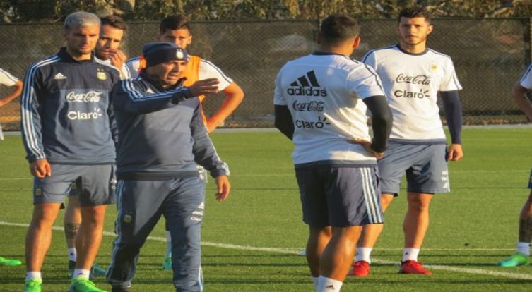 Primera práctica de Sampaoli con la selección (El Gráfico)