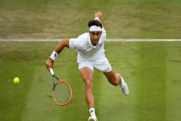 Comesaña y su alegría tras le batacazo ante Rublev en Wimbledon: 