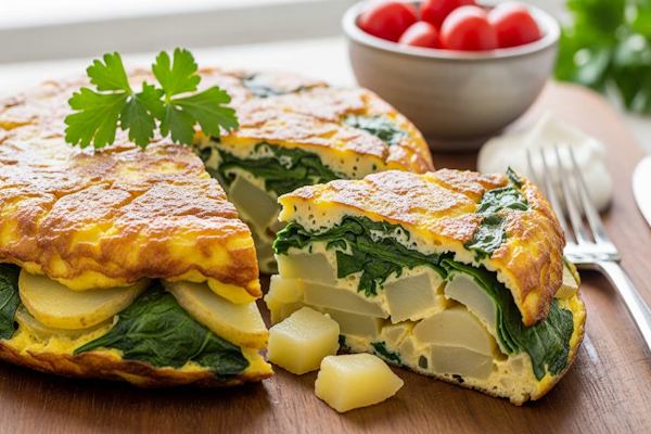 Receta de tortilla de papas y espinaca, rapida y fácil - (Imagen Ilustrativa Infobae)