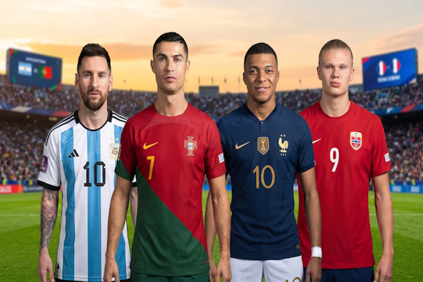 Messi, Ronaldo, Mbappé y  Haaland: cómo usan sus redes sociales los delanteros estrella del Mundial 2026. (Imagen Ilustrativa Infobae)