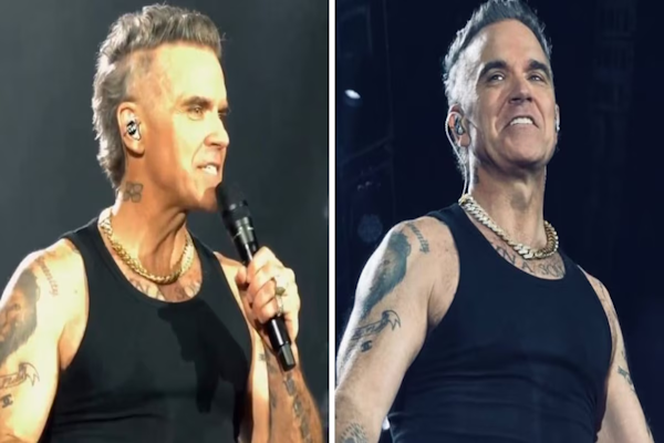 Robbie Williams levantó una camiseta argentina en pleno show y alentó por Lionel Messi: el video - TELESHOW