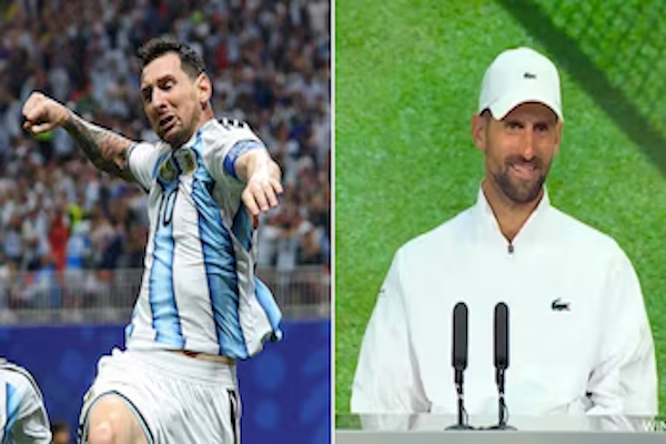 La ocurrencia de Djokovic cuando lo compararon con Messi tras su heroico triunfo que lo clasificó a las semifinales de Wimbledon. - Infobae