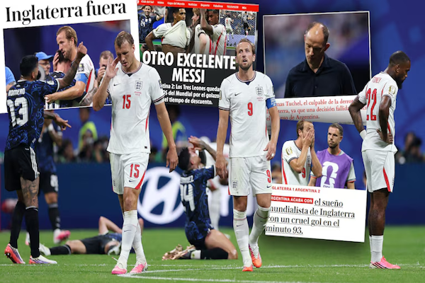 “Sueño roto”, “Messi excelente” y “Tuchel culpable”: las reacciones de los medios de Inglaterra tras la caída ante Argentina. - Infobae