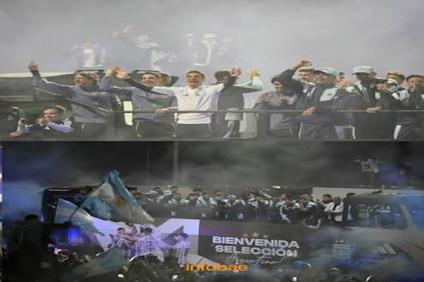 La Selección llegó al país tras el segundo lugar en el Mundial: una multitud saludó al plantel afuera de Ezeiza. - Threads