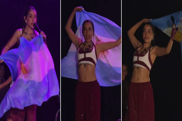 María Becerra ondeó la bandera argentina en su regreso a España: la reacción del público en medio de su show - TELESHOW